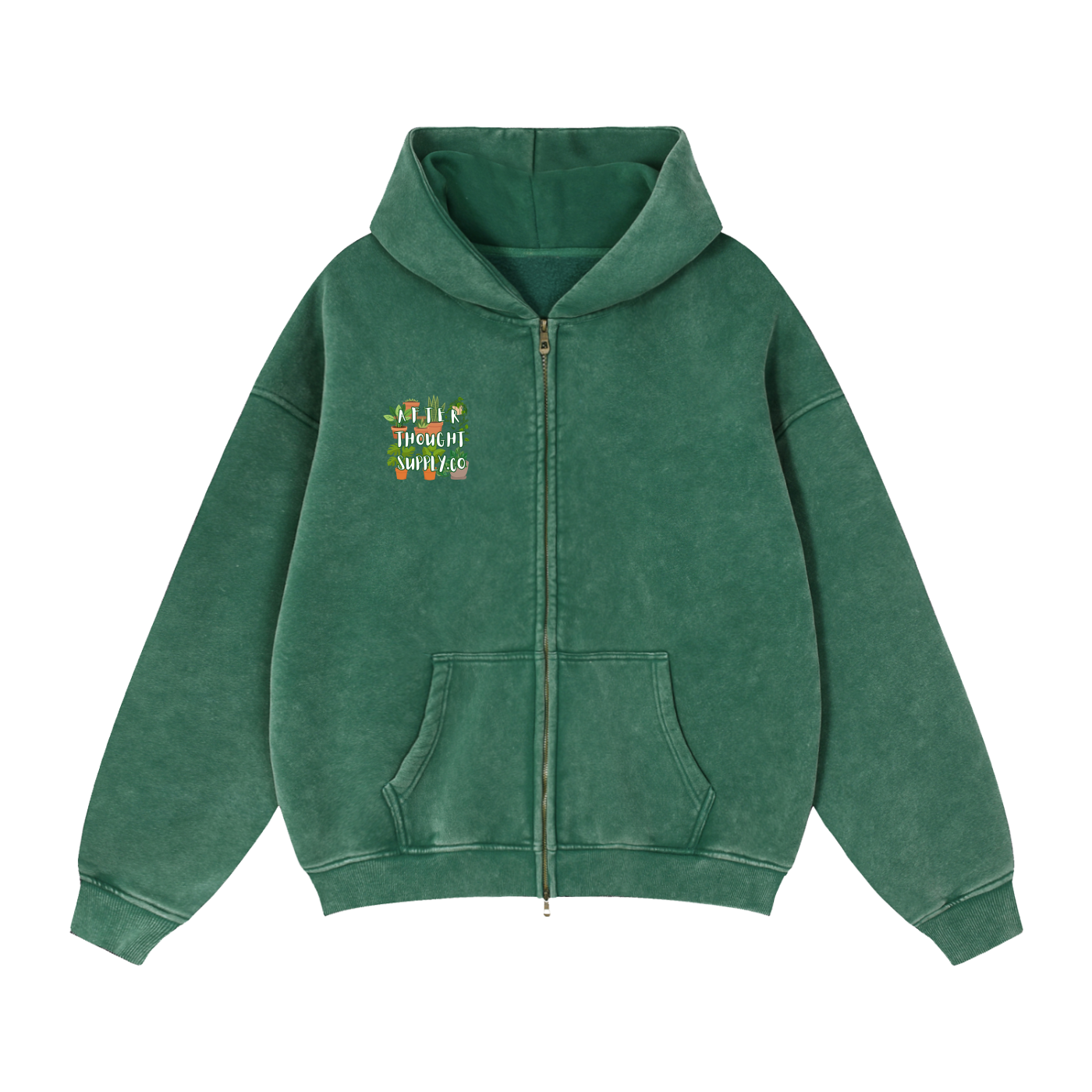 "I'M NOT AGING I JUST NEED REPOTTING" GREEN ZIP-UP
